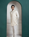 Regal Ivory Layered Kurta Jacket Ensemble