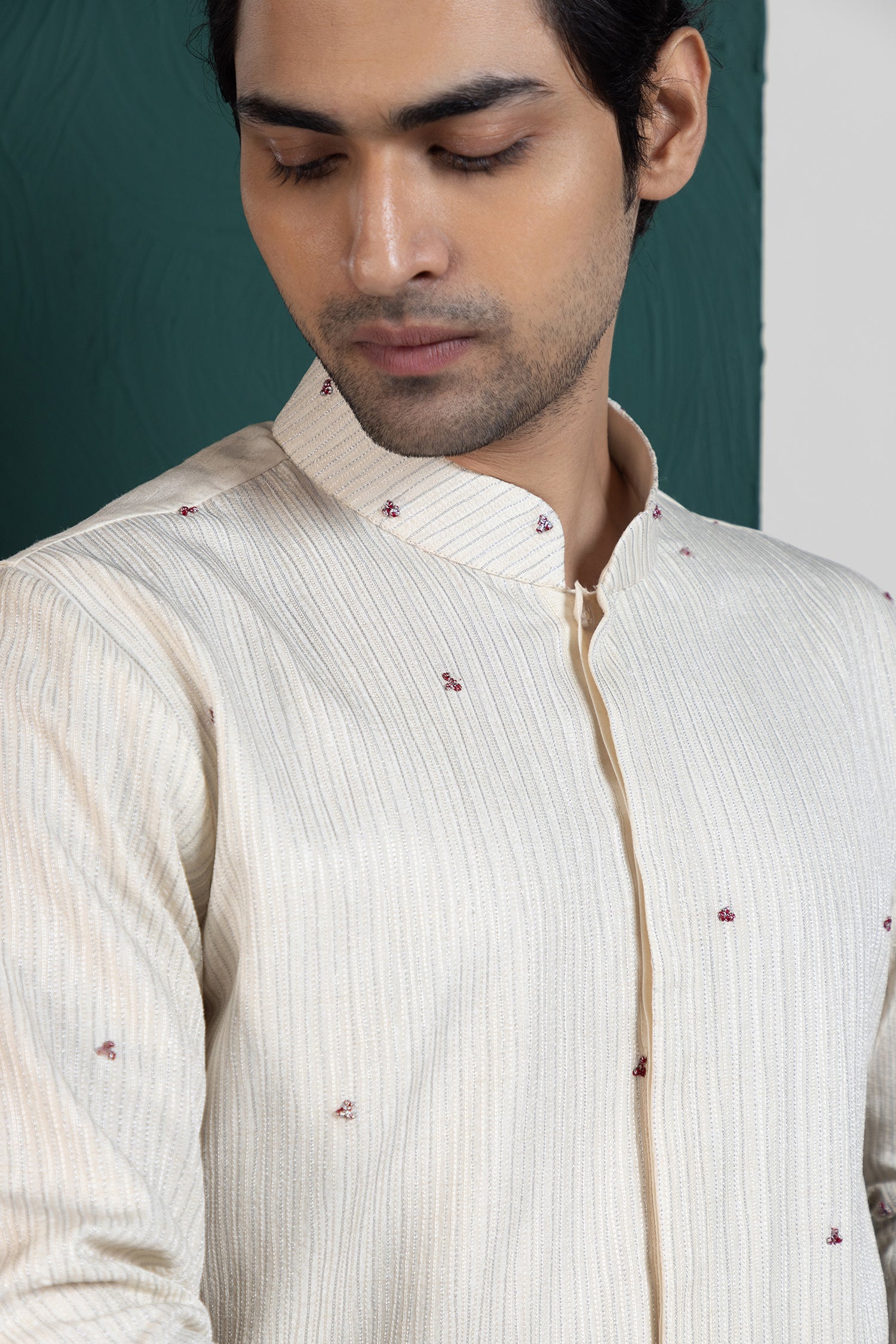 Regal Ivory Layered Kurta Jacket Ensemble