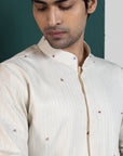 Regal Ivory Layered Kurta Jacket Ensemble