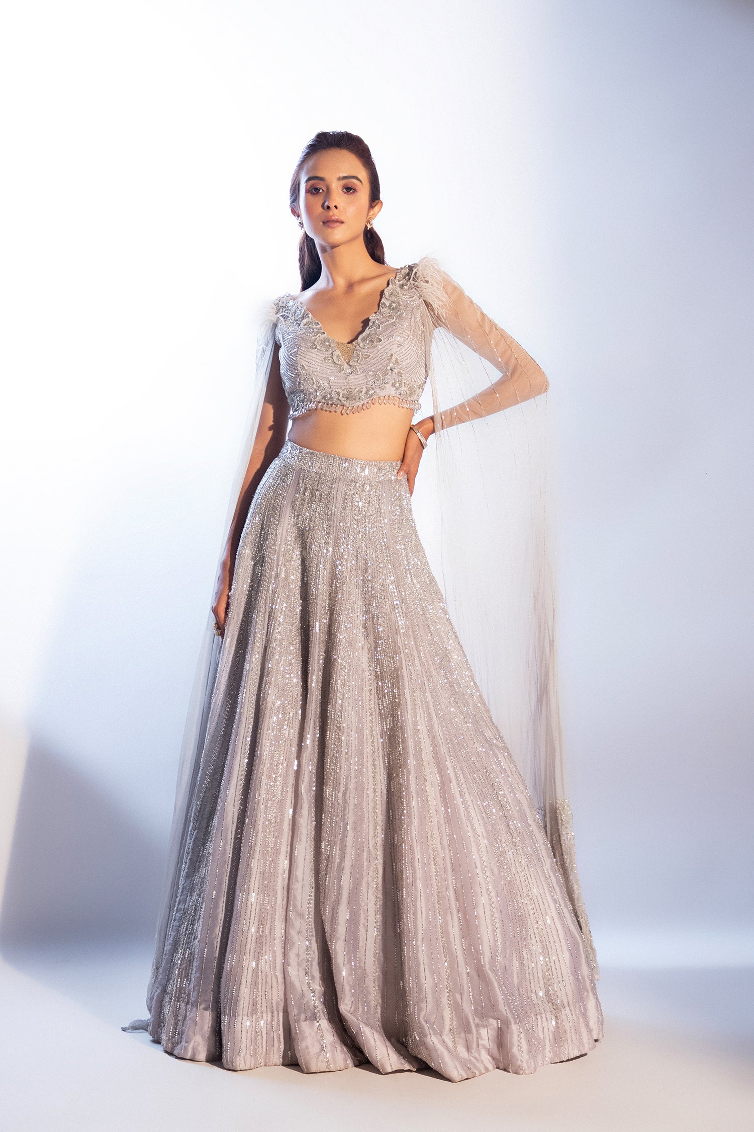 Sylver Lehenga Set