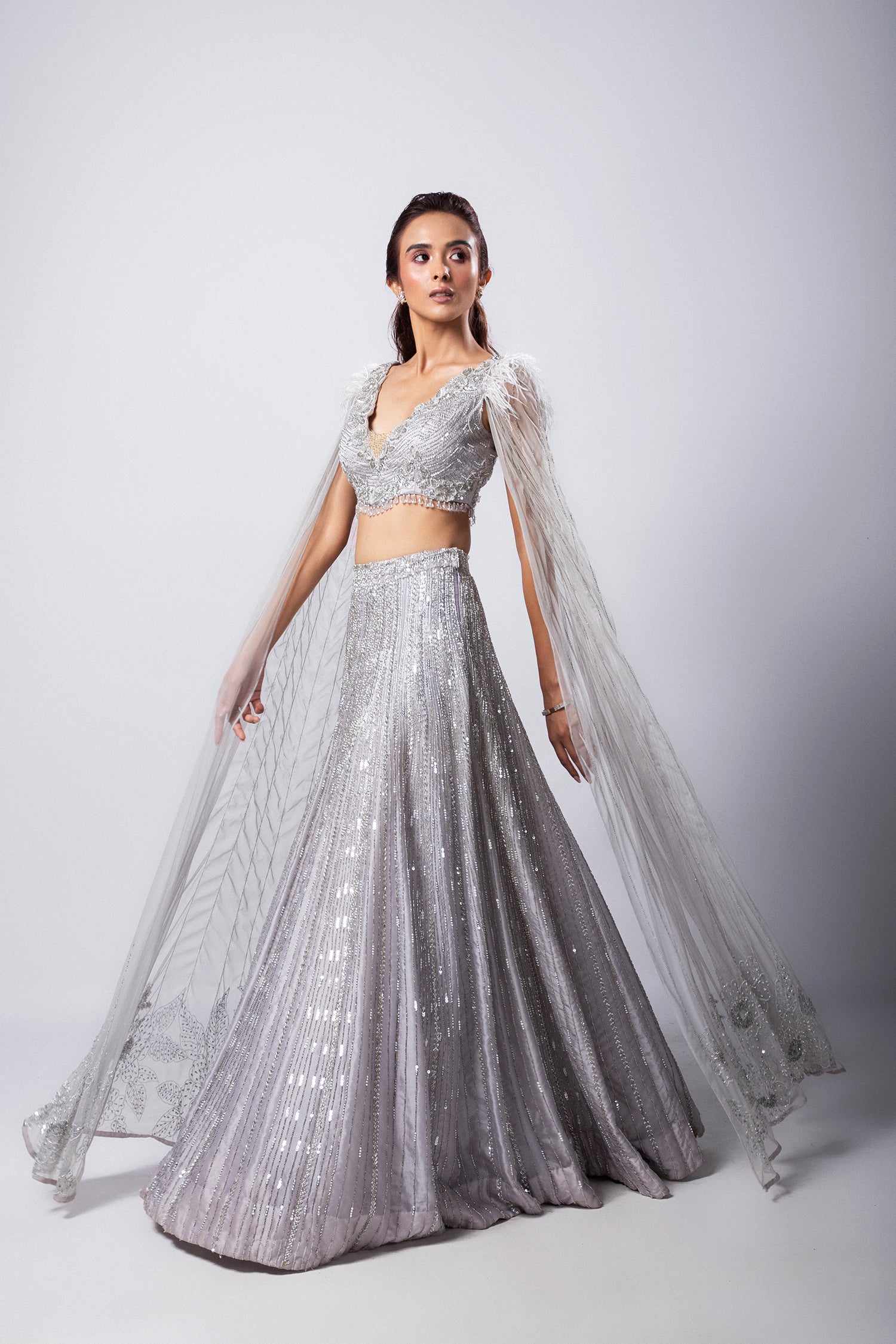 Sylver Lehenga Set