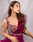 Plum Saree