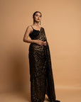 Black Night Pre Draped Saree