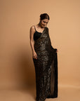Black Night Pre Draped Saree