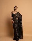 Black Night Pre Draped Saree