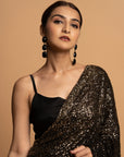 Black Night Pre Draped Saree