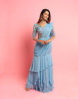 Blue Orchid Saree