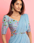 Blue Orchid Saree