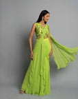 Green Anastasia Saree