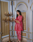 Chanderi Silk Co-ord Set - Red