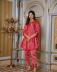 Chanderi Silk Co-ord Set - Red