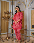 Chanderi Silk Co-ord Set - Red