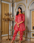 Chanderi Silk Co-ord Set - Red