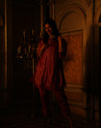 Chanderi Silk Co-ord Set - Red