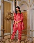 Chanderi Silk Co-ord Set - Red