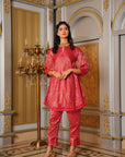 Chanderi Silk Co-ord Set - Red