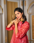 Chanderi Silk Co-ord Set - Red