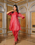 Chanderi Silk Co-ord Set - Red