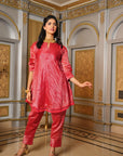 Chanderi Silk Co-ord Set - Red