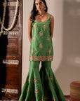 Green Gharara Set