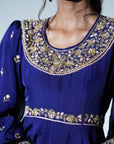 Indigo Anarkali Suit Set