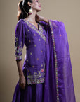 Purple Gharara Set
