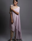 Lavender Drape Tunic & Jute Pants Co-Ord Set