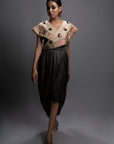 Rasht Crepe Satin Drape Dress