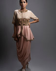Zehaan Peplum Dhoti Drape Dress