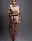 Zehaan Peplum Dhoti Drape Dress