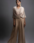 Golden Beige Comfy - Chic Jumpsuit