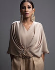Golden Beige Comfy - Chic Jumpsuit