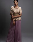 Ahvaz Peplum Top With Pleated Pants