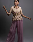 Ahvaz Peplum Top With Pleated Pants