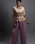 Ahvaz Peplum Top With Pleated Pants