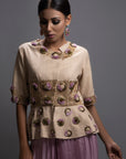 Ahvaz Peplum Top With Pleated Pants
