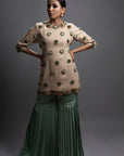 Doha Short Kurta With Pleated Pants