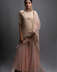 Quaysa Chiffon Garara Paired With High Low Kurta