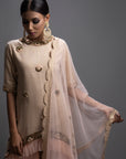 Quaysa Chiffon Garara Paired With High Low Kurta