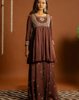 Brown Sharara Set