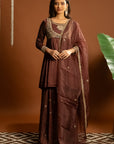 Brown Sharara Set