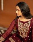 Maroon Sharara Set