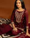 Maroon Sharara Set