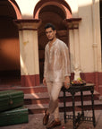 Rishabh Nude Silk Chanderi  Kurta Set