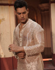 Rishabh Nude Silk Chanderi  Kurta Set