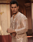 Rishabh Nude Silk Chanderi  Kurta Set