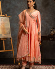 Peach Anrkali Suit Set