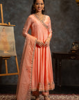 Peach Anrkali Suit Set
