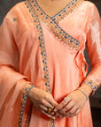 Peach Anrkali Suit Set