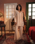 Valiqa Nude Chanderi Jacket With Bustier And Pant